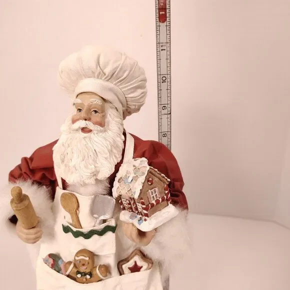 Vintage Chef Baker Santa Figurine 11” Gingerbread House Christmas Decor - Picture 10 of 10
